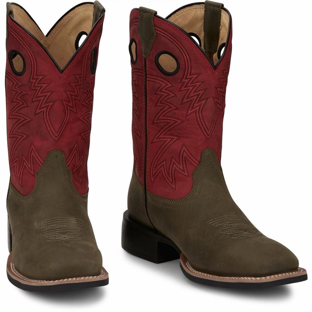 Justin Show Stopper FN7120 Leather Cowboy Western Boots Mens 7.5 D NEW